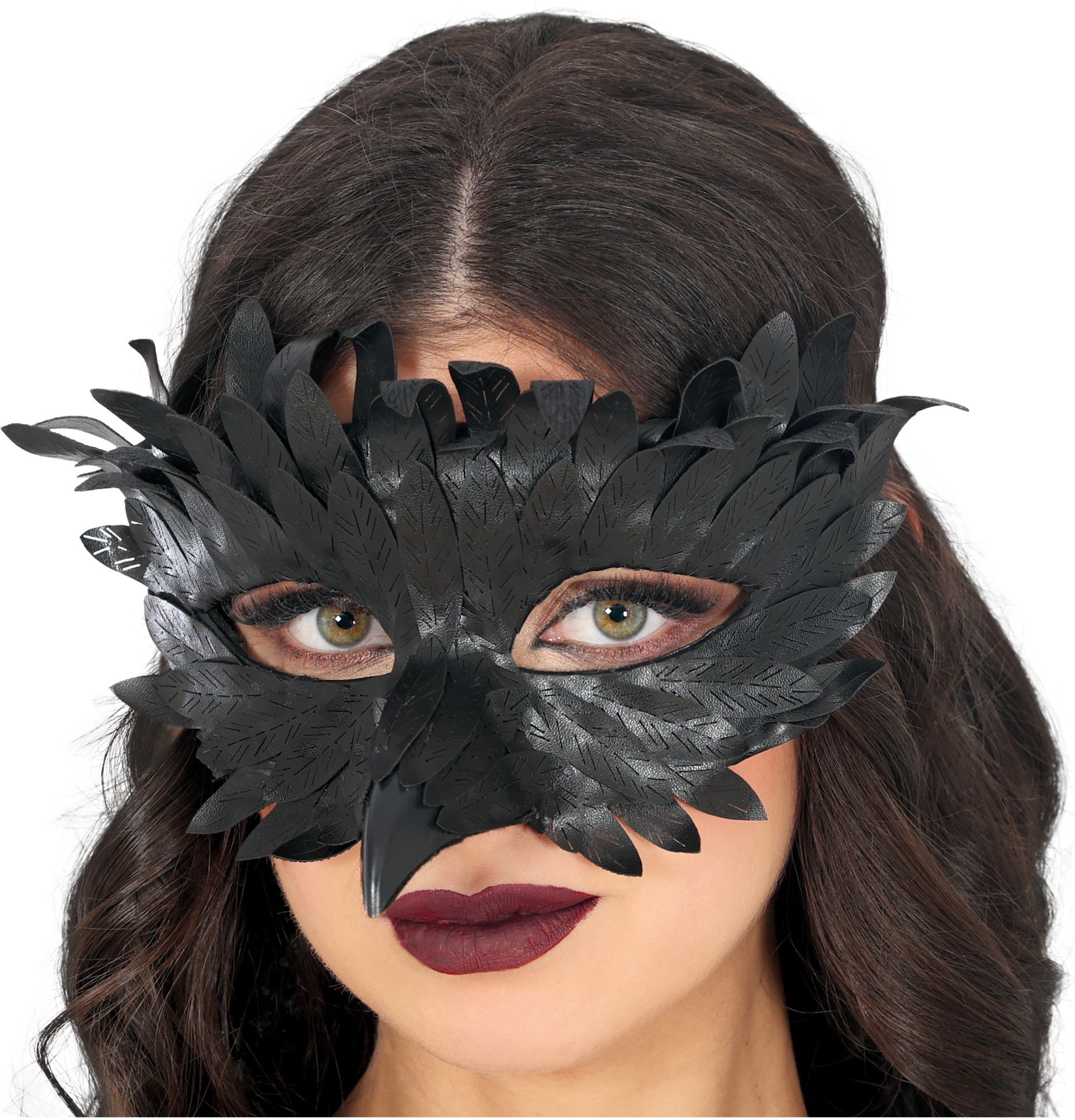Zwart Snavelmasker met Veren