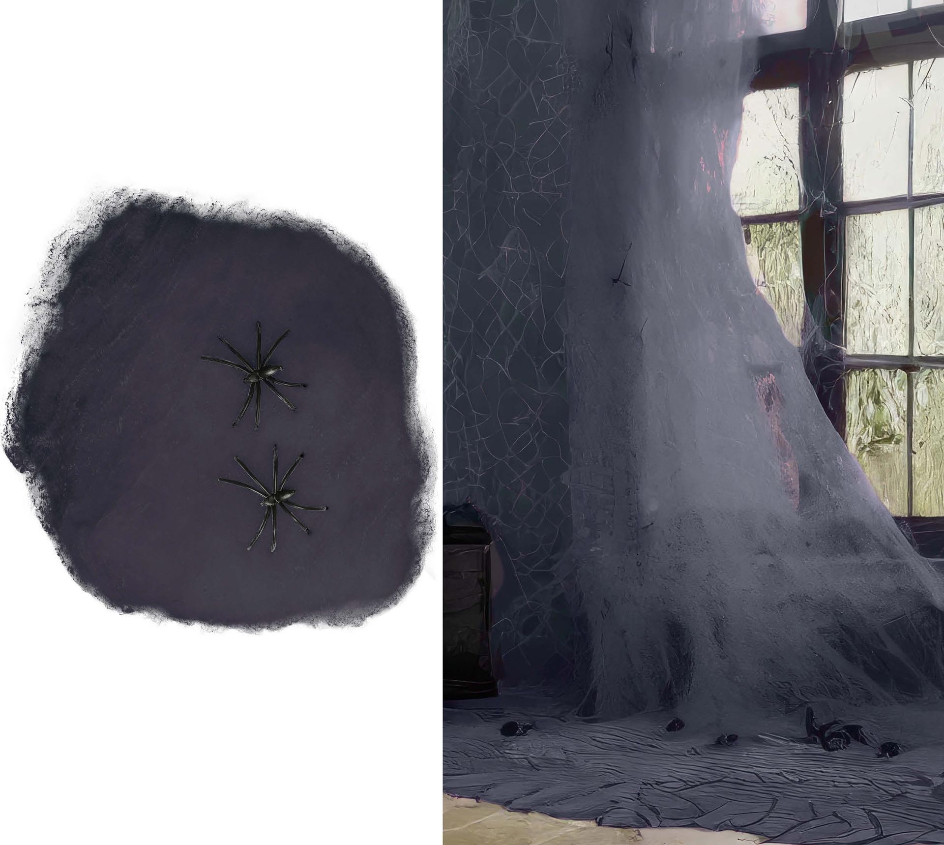 Zwart spinnenweb 100g halloween