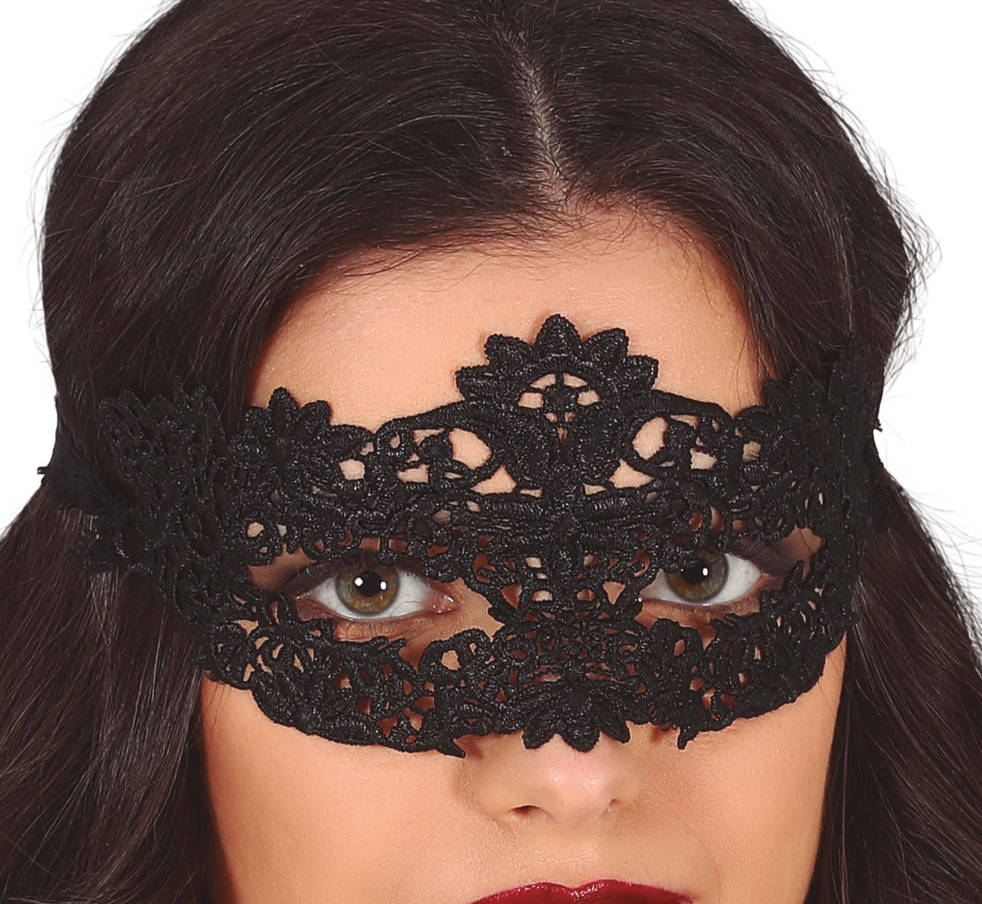 Zwart Venetiaanse Half Oogmasker