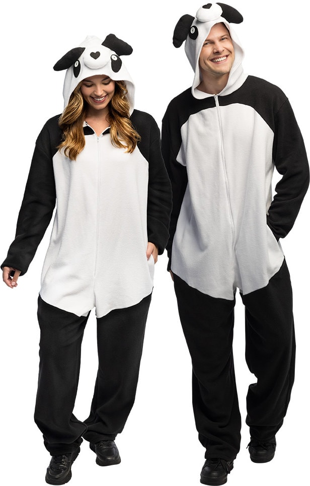 Zwart Wit Panda Jumpsuit Dames Heren