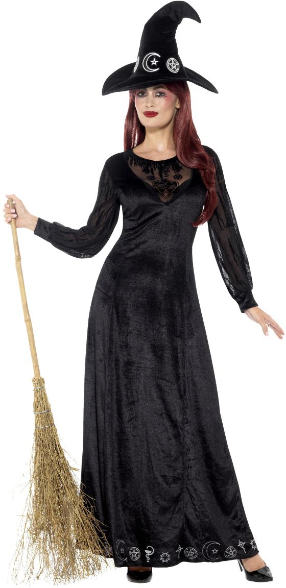Zwart witch kostuum dames