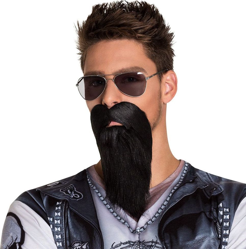 Zwarte biker baard lang