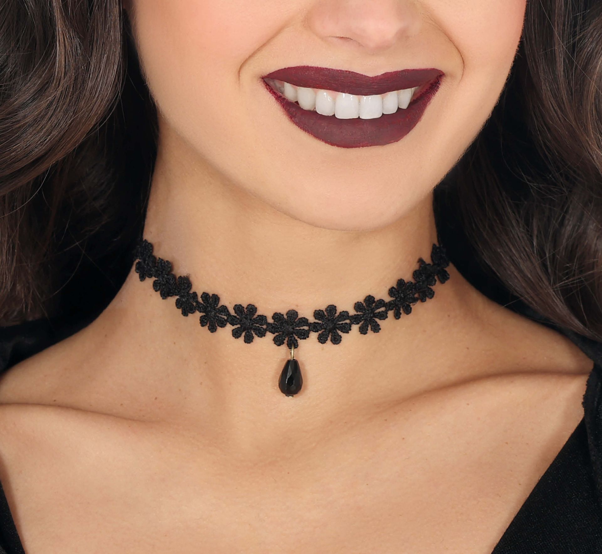 Zwarte Bloemen Choker