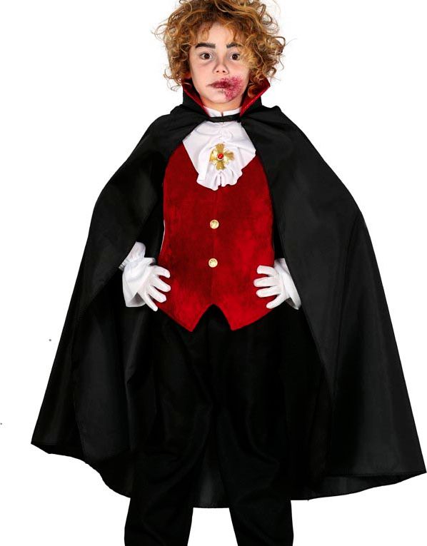 Zwarte cape dracula kind