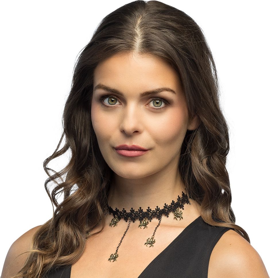 Zwarte Choker met Spinnen