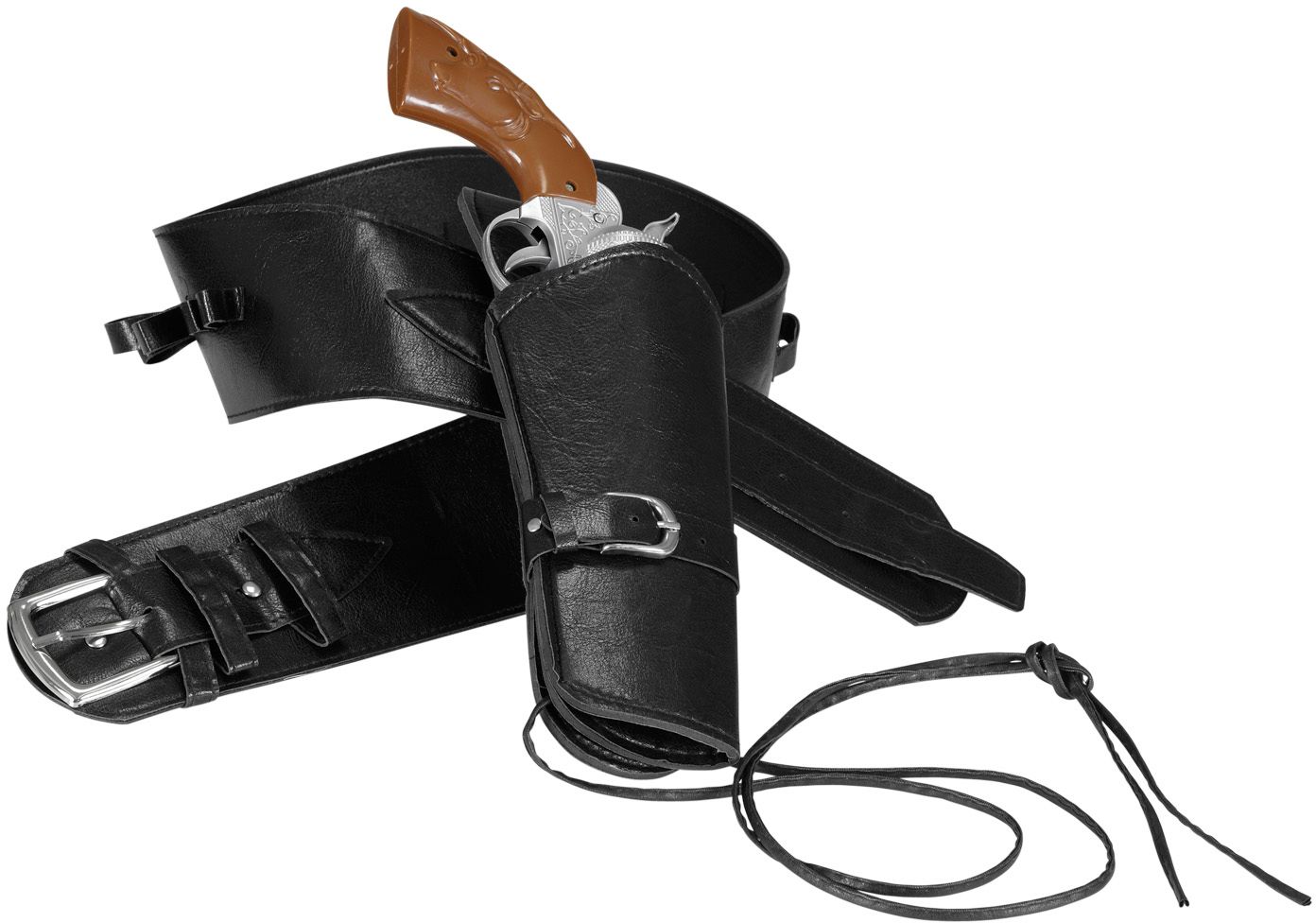 Zwarte cowboy riem met holster