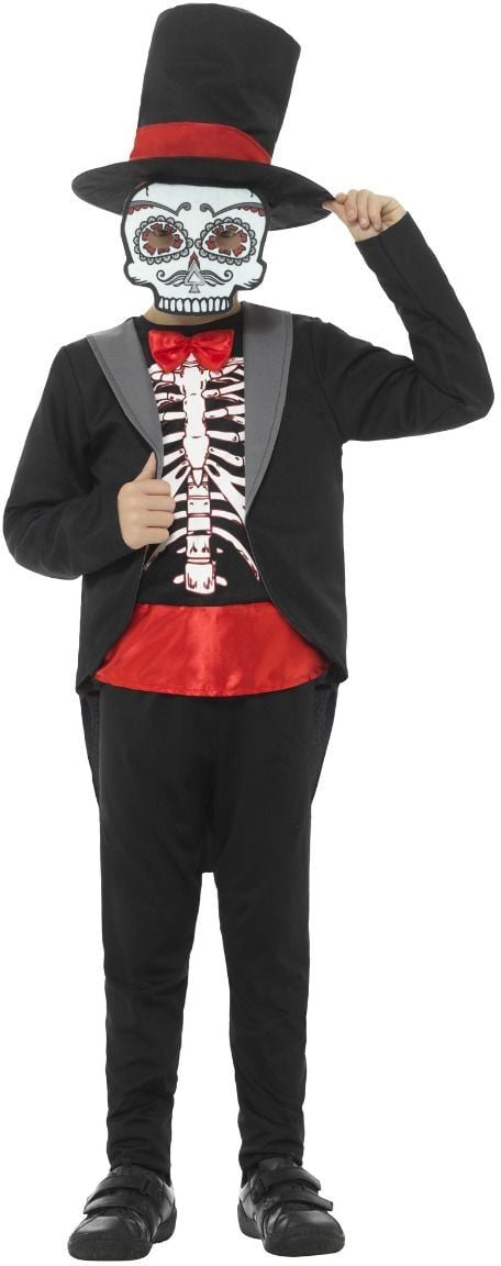 Zwarte day of the dead outfit jongens