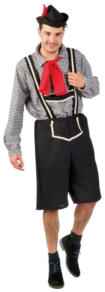 Zwarte Duitse lederhosen