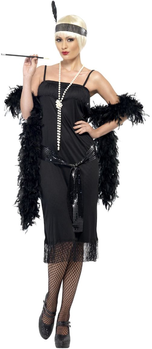 Zwarte flapper Gatsby jurk