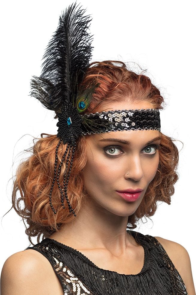 Zwarte Flapper Hoofdband 20's