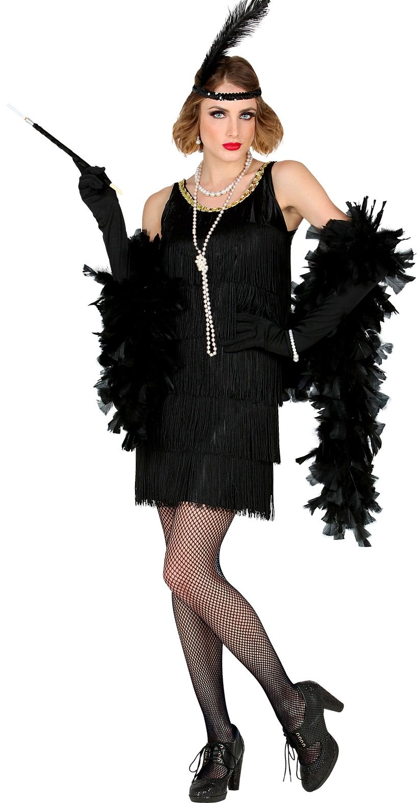 Zwarte flapper jurk dames