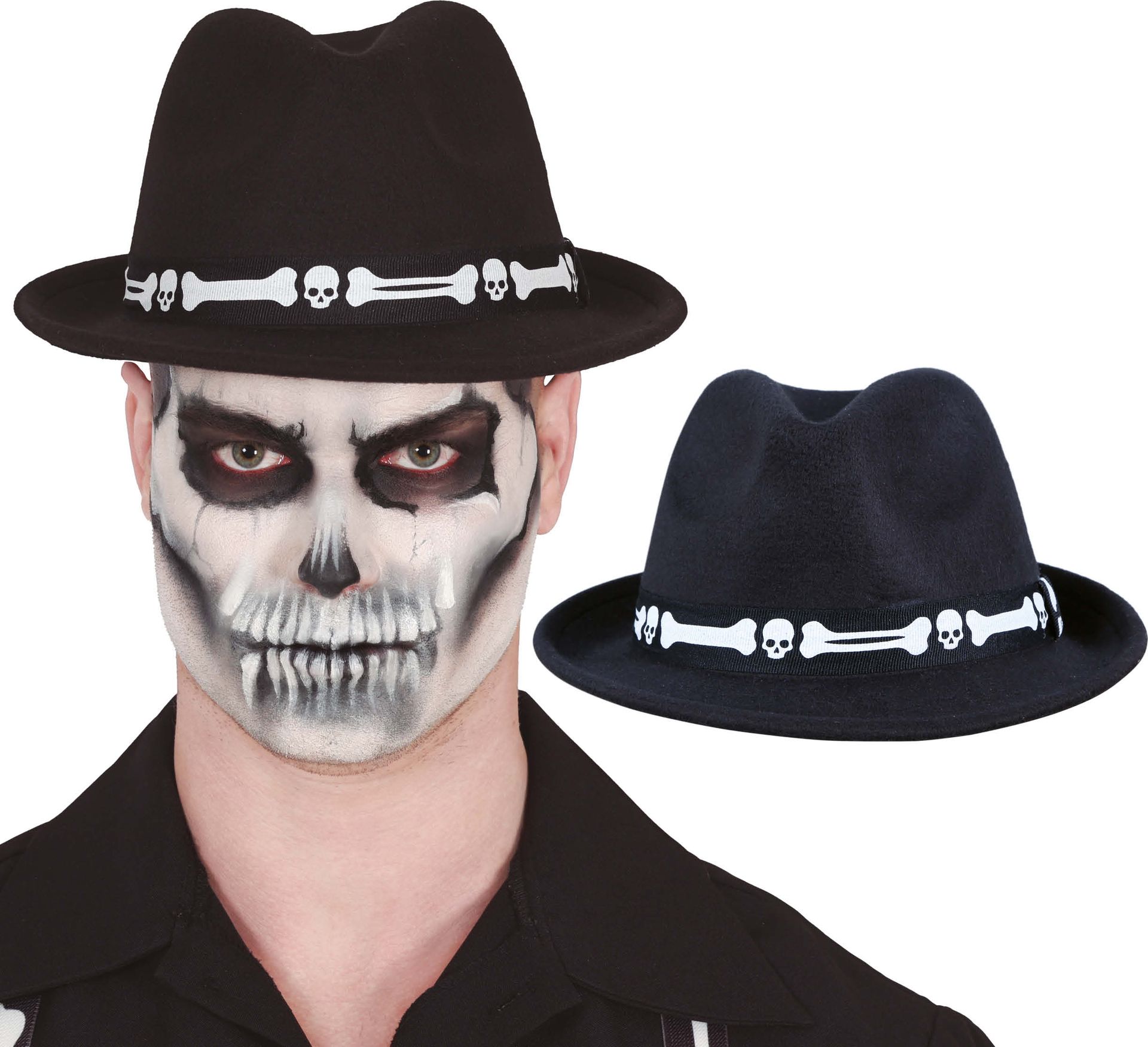 Zwarte gangster hoed botten halloween