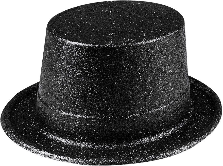 Zwarte glitter hoge hoed