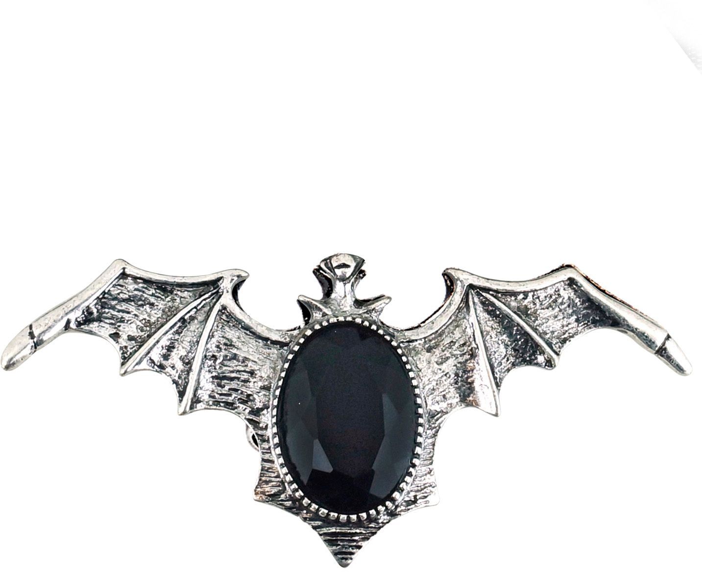 Zwarte gothic vleermuis ring
