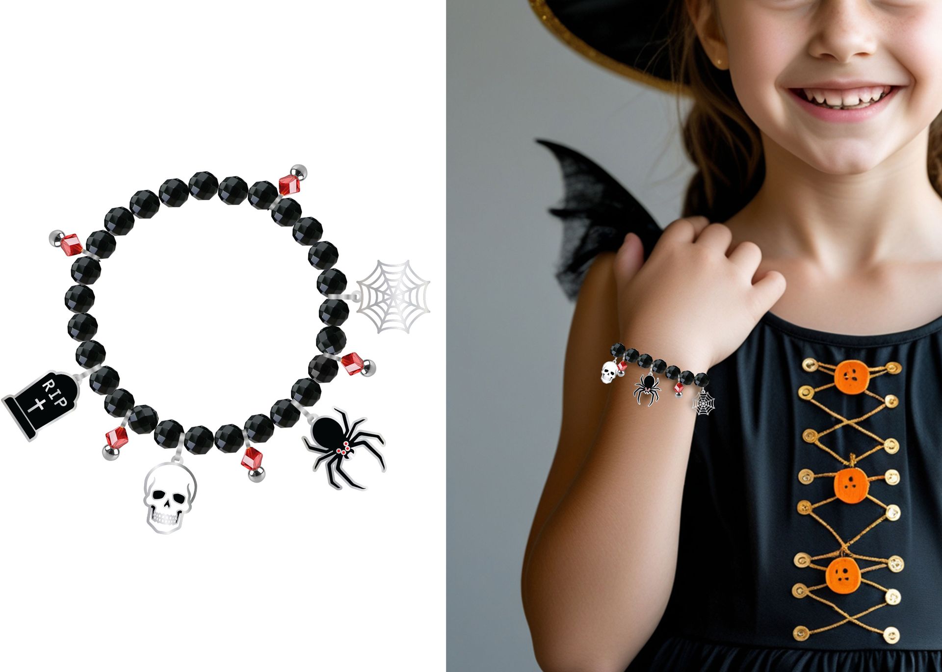 Zwarte Halloween Armband Kind