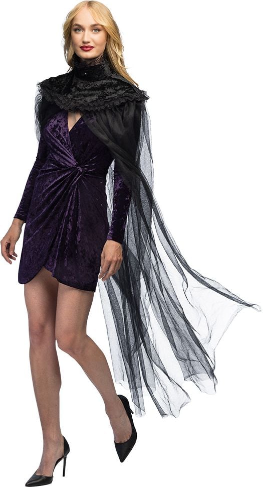 Zwarte Halloween Cape Doorzichtig