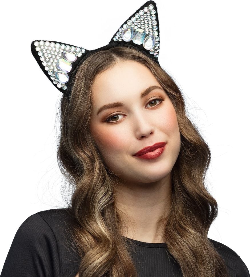 Zwarte Katten Tiara met Diamanten