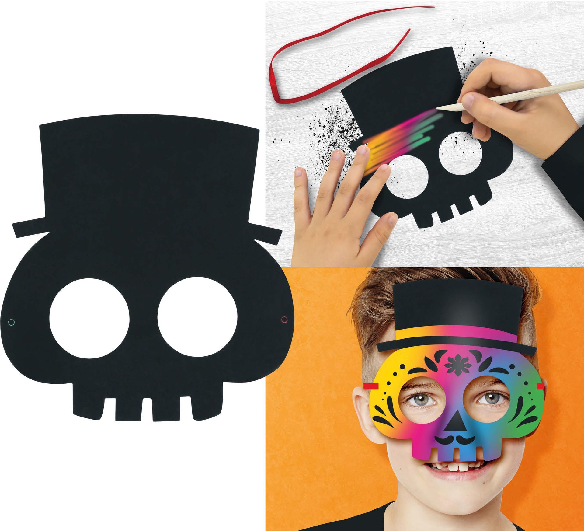 Zwarte Kleurbare Halloween Maskers