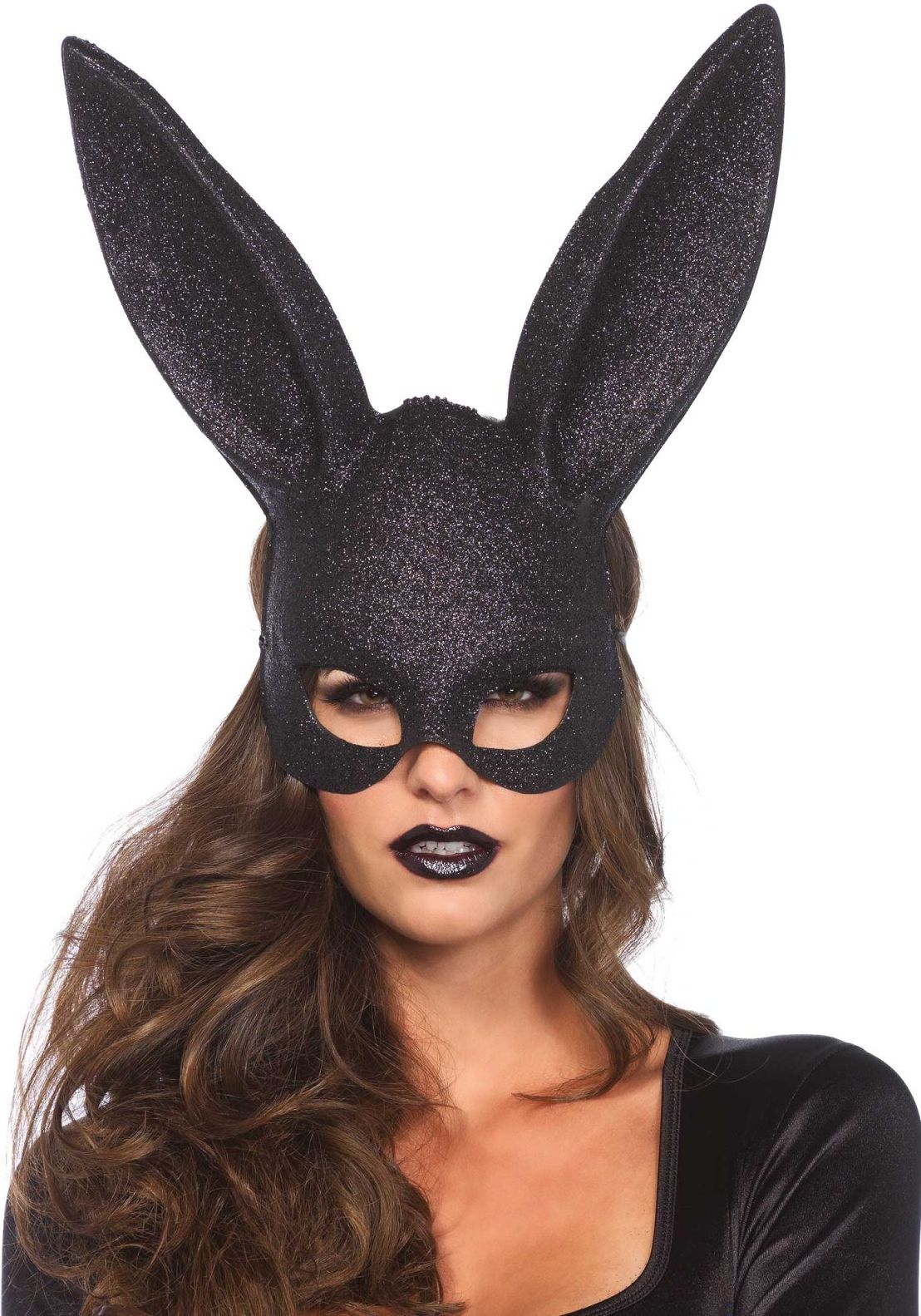 Zwarte konijnen masker met oren