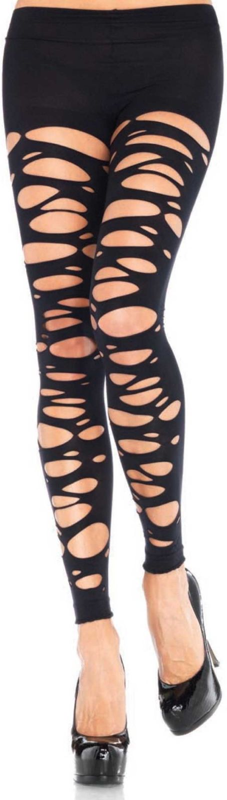 Zwarte legging met gaten