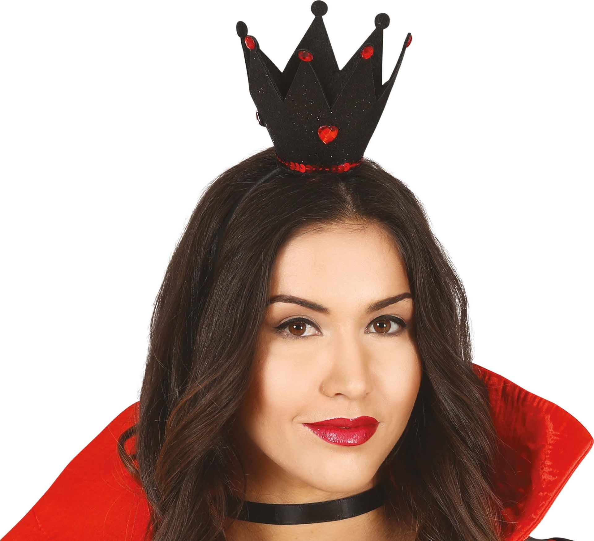 Zwarte mini kroon diadeem halloween