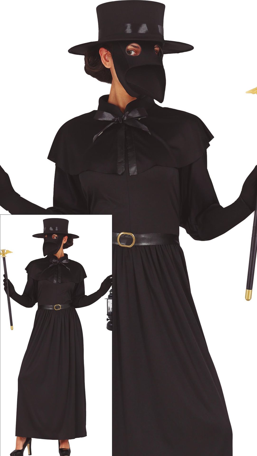 Zwarte pest dokter jurk halloween dames