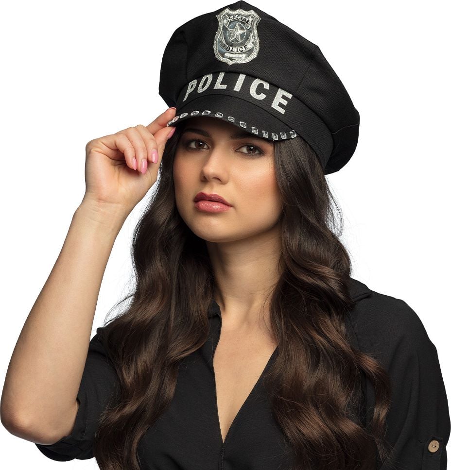 Zwarte Politie Officier Pet