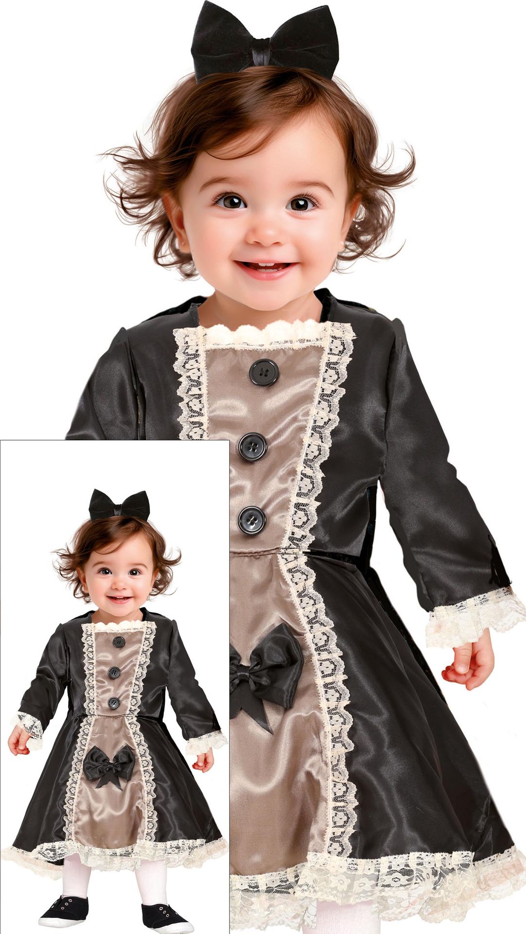 Zwarte pop kostuum halloween baby