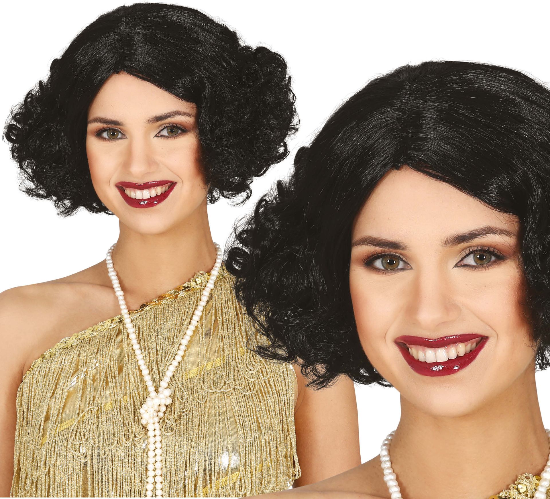 Zwarte Pruik Roaring 20's Kort