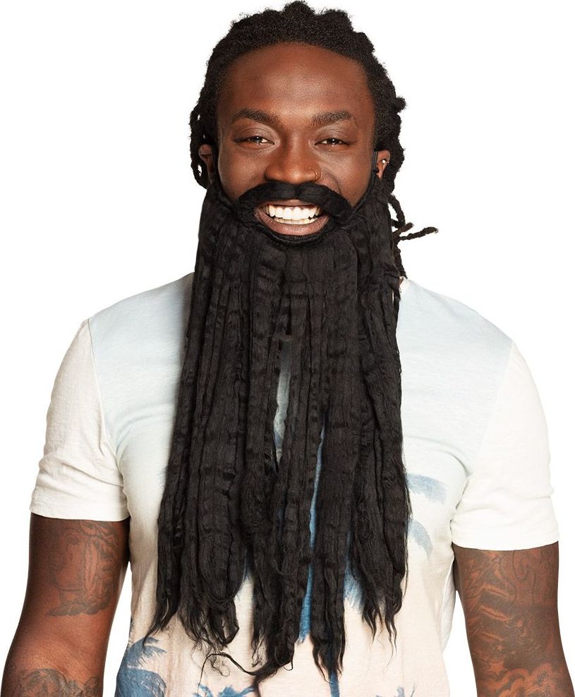 Zwarte rasta baard met dreadlocks