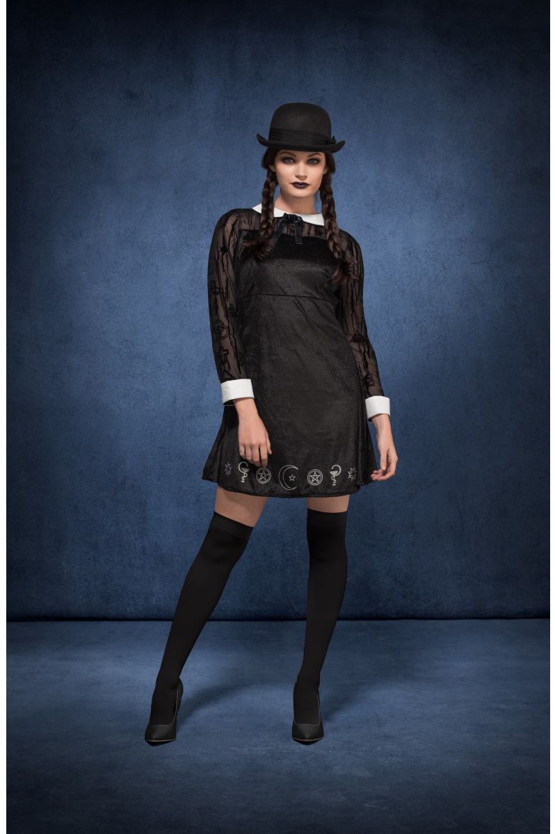 Zwarte schoolmeisje gothic outfit