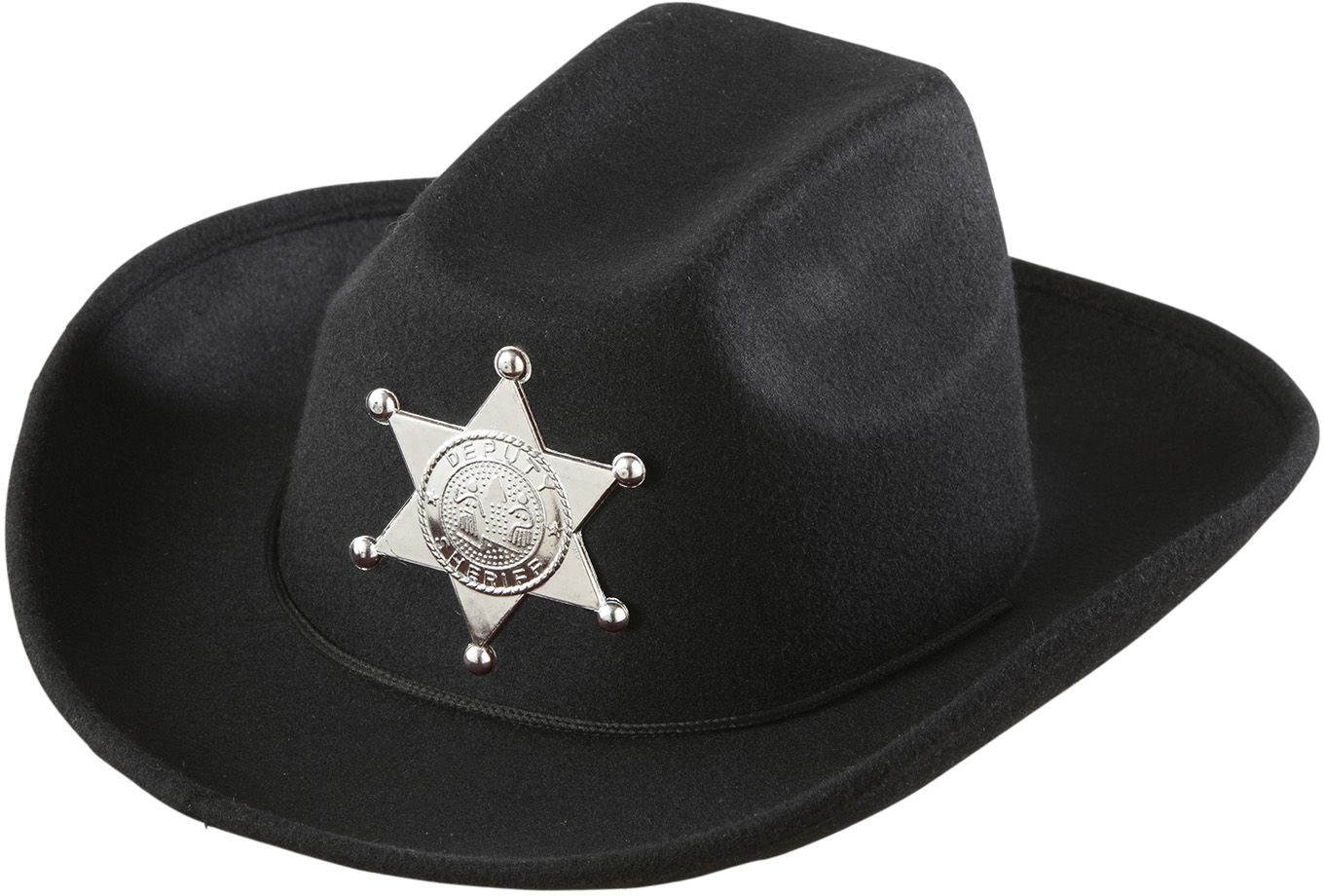 Zwarte sheriff cowboyhoed