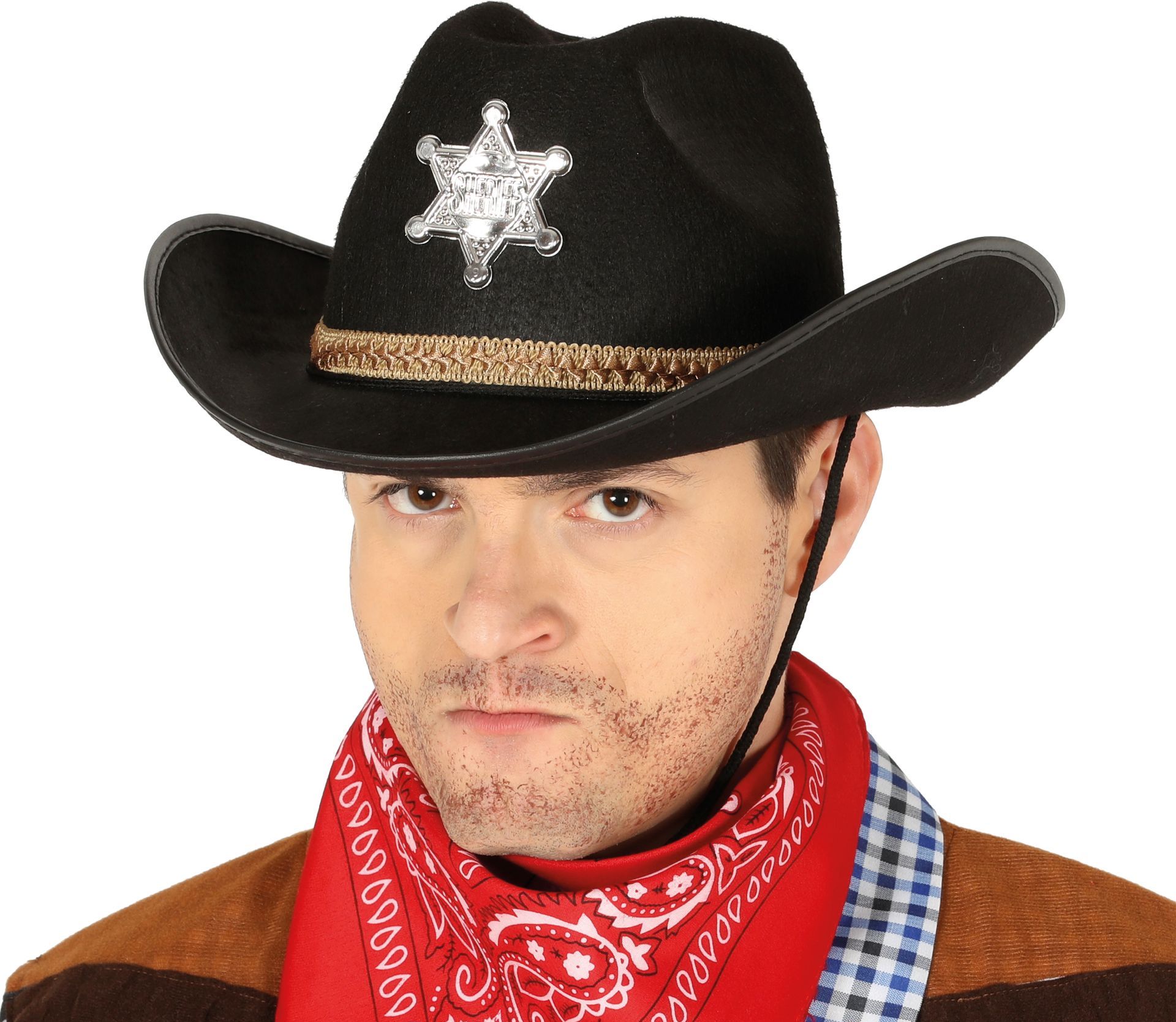 Zwarte sheriff hoed met ster