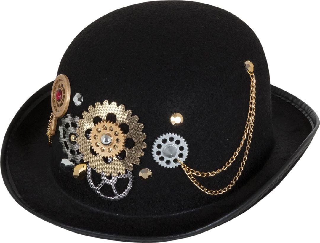 Zwarte steampunk hoed