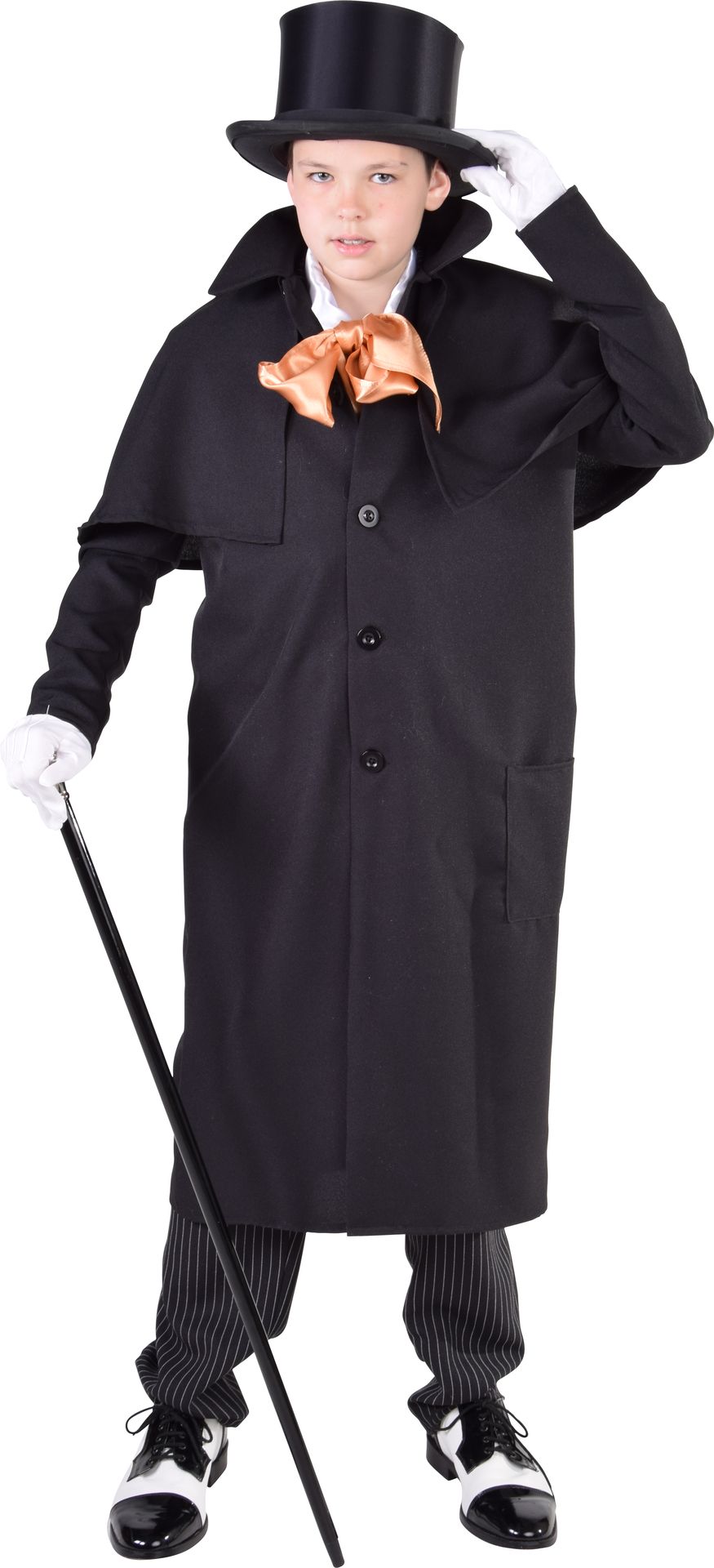Zwarte steampunk jas kind