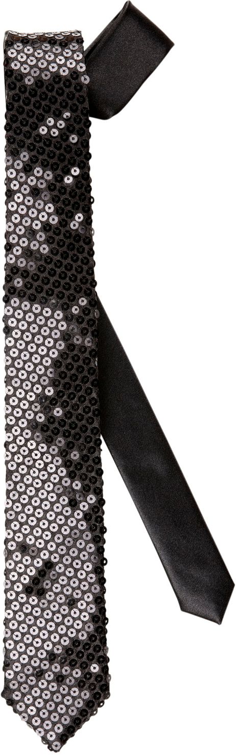 Zwarte stropdas met pailletten