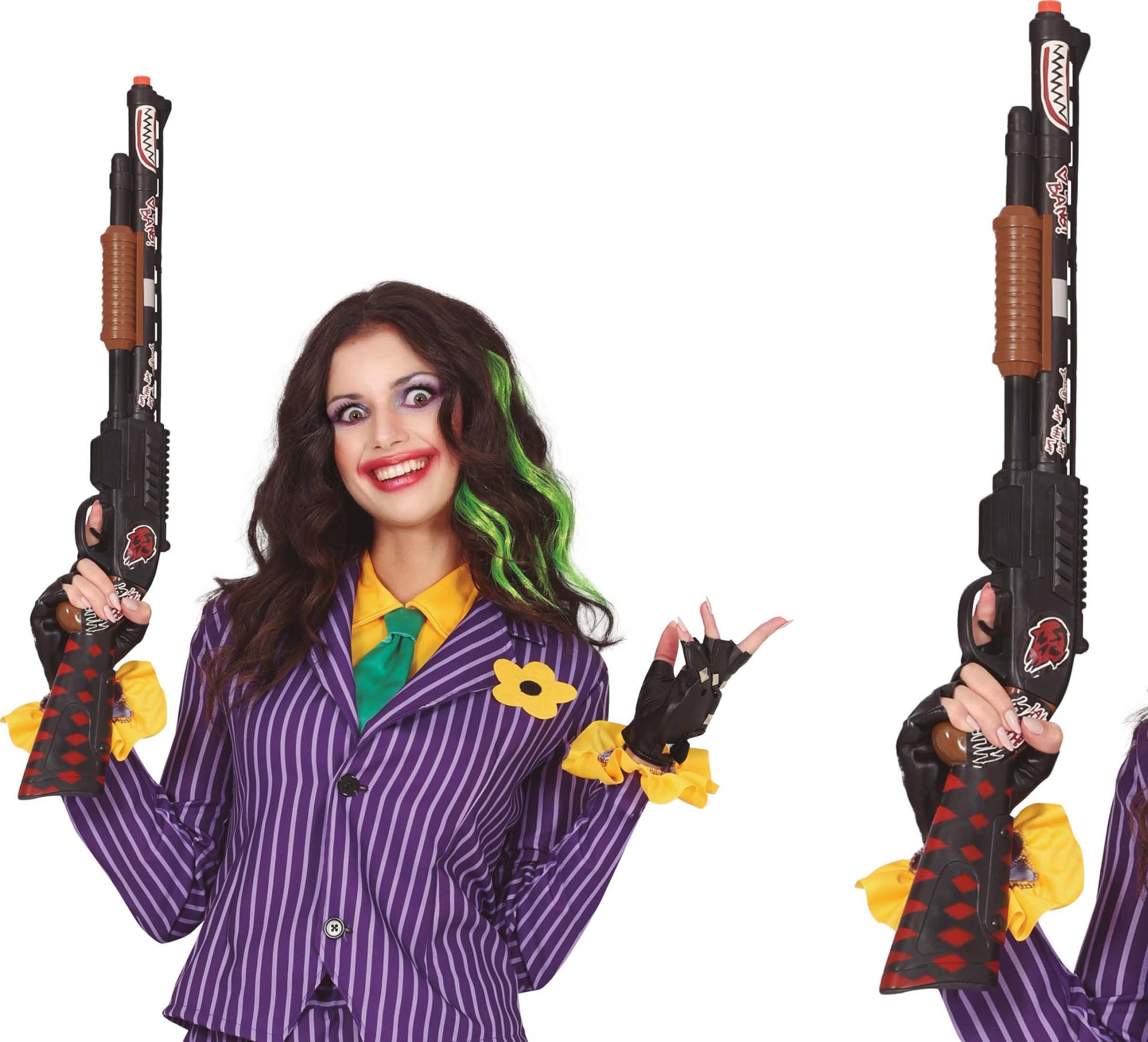 Zwarte The Joker shotgun 65 cm halloween