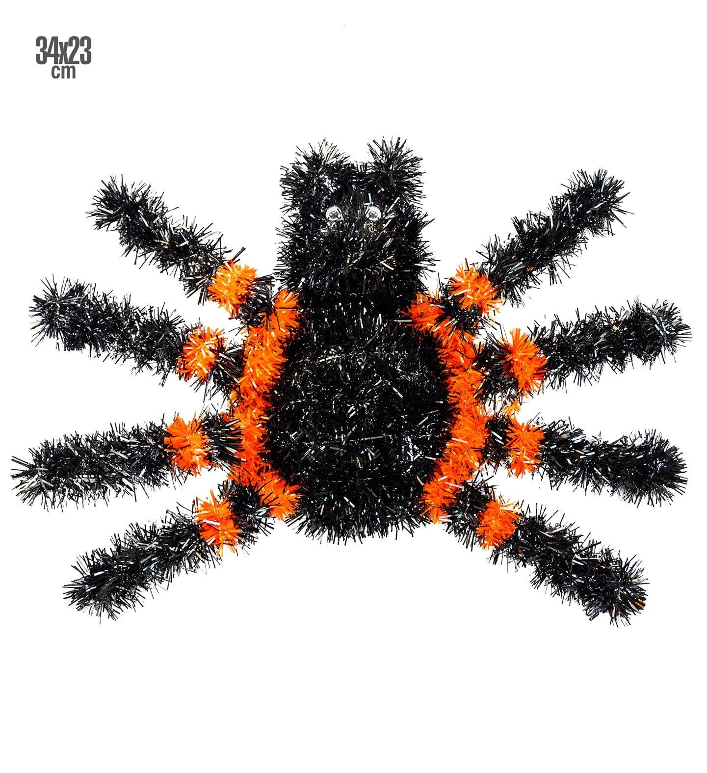 Zwarte Tinsel Spider Muur Decoratie Halloween