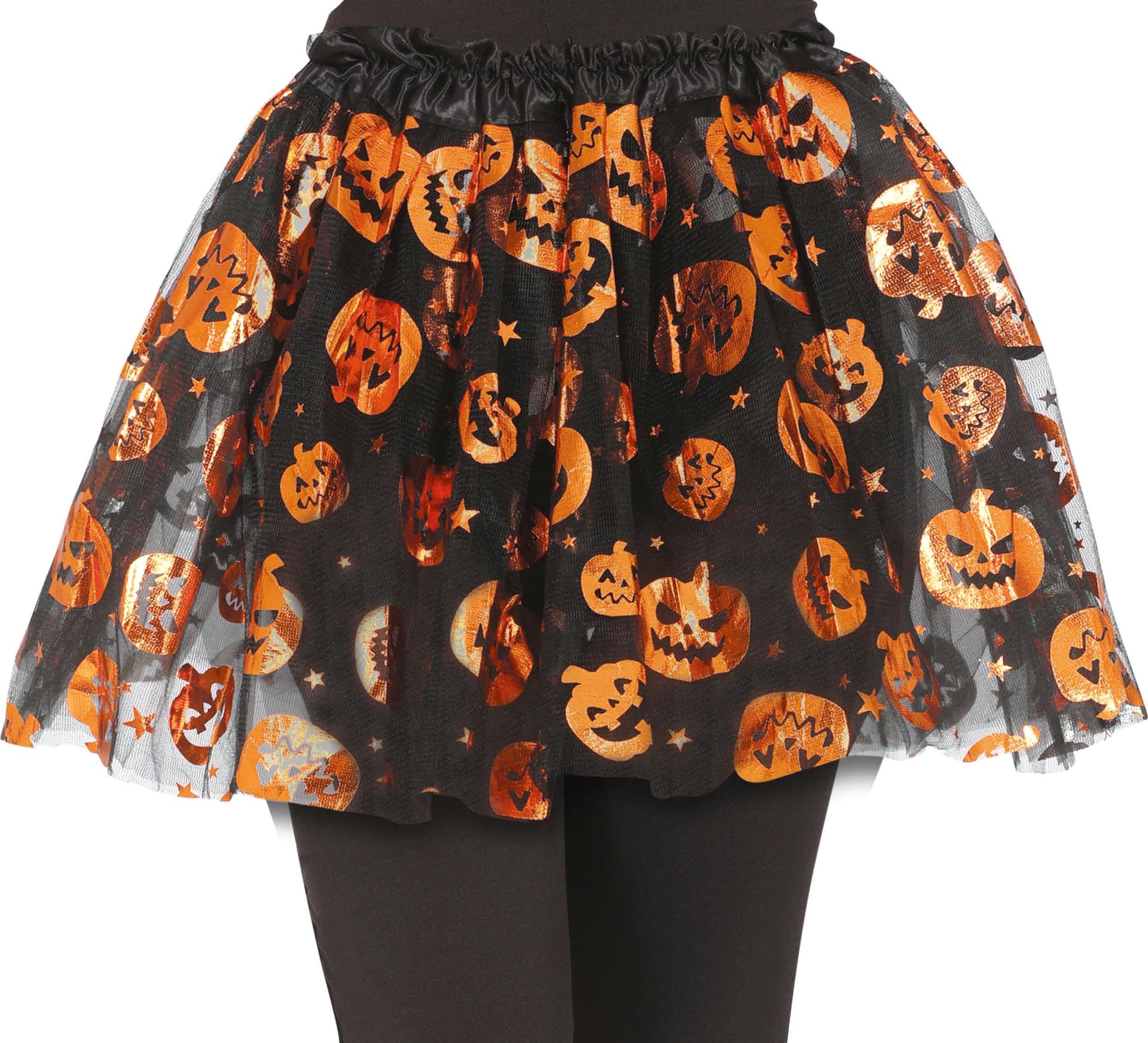 Zwarte tutu met oranje pompoenen kind 30 cm halloween