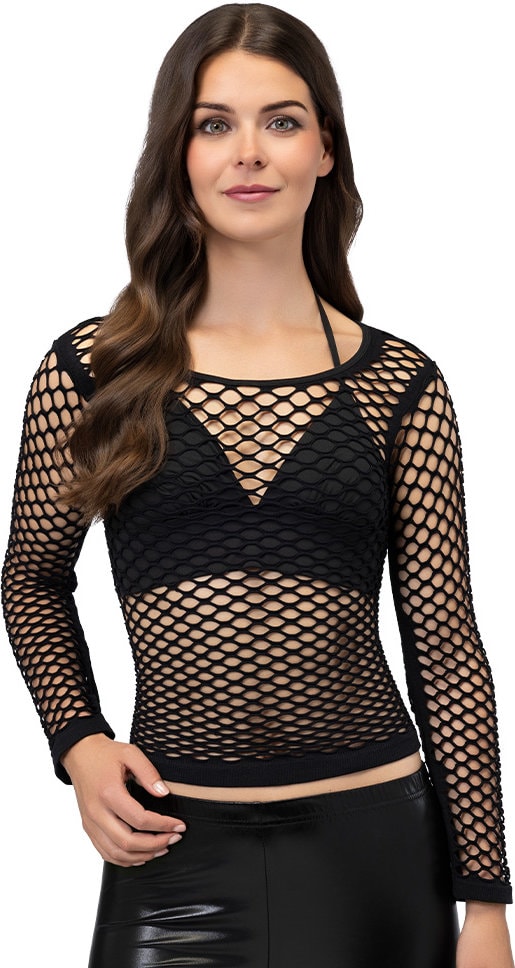 Zwarte Visnet Rave Top Dames