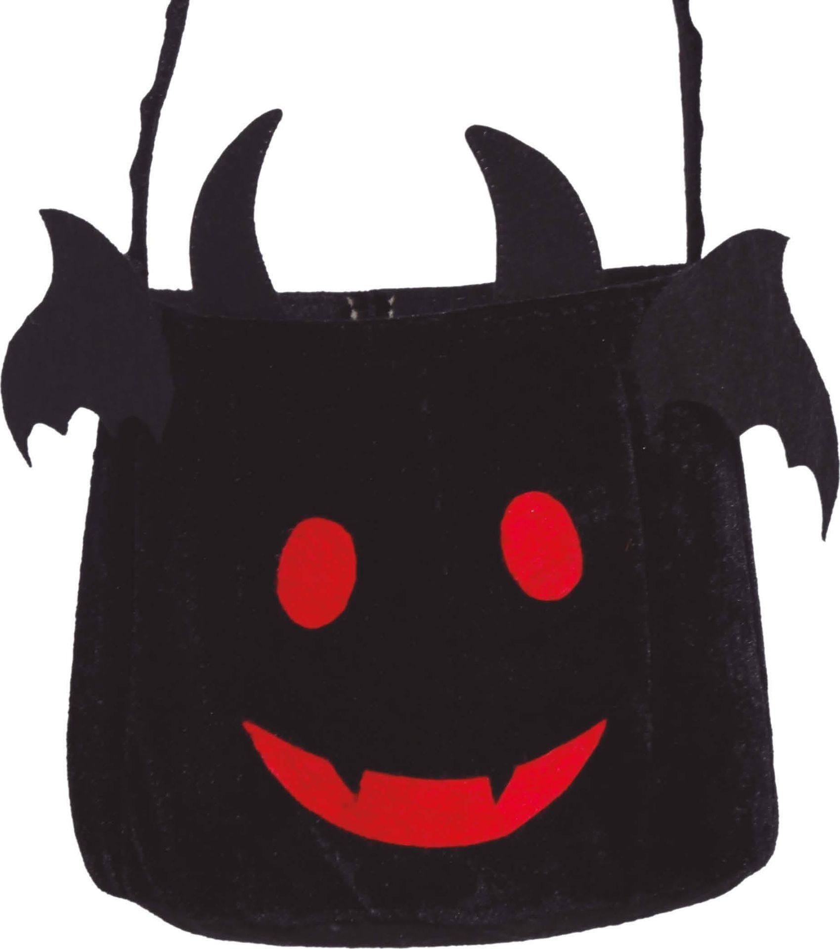 Zwarte vleermuis snoepemmer 25 cm halloween