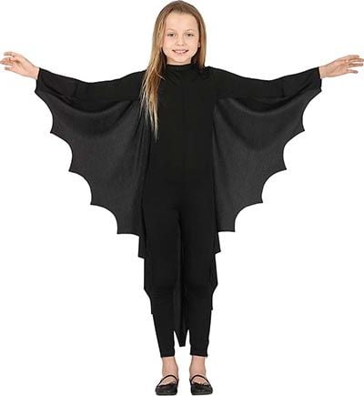 Zwarte vleermuis vleugels cape kind halloween