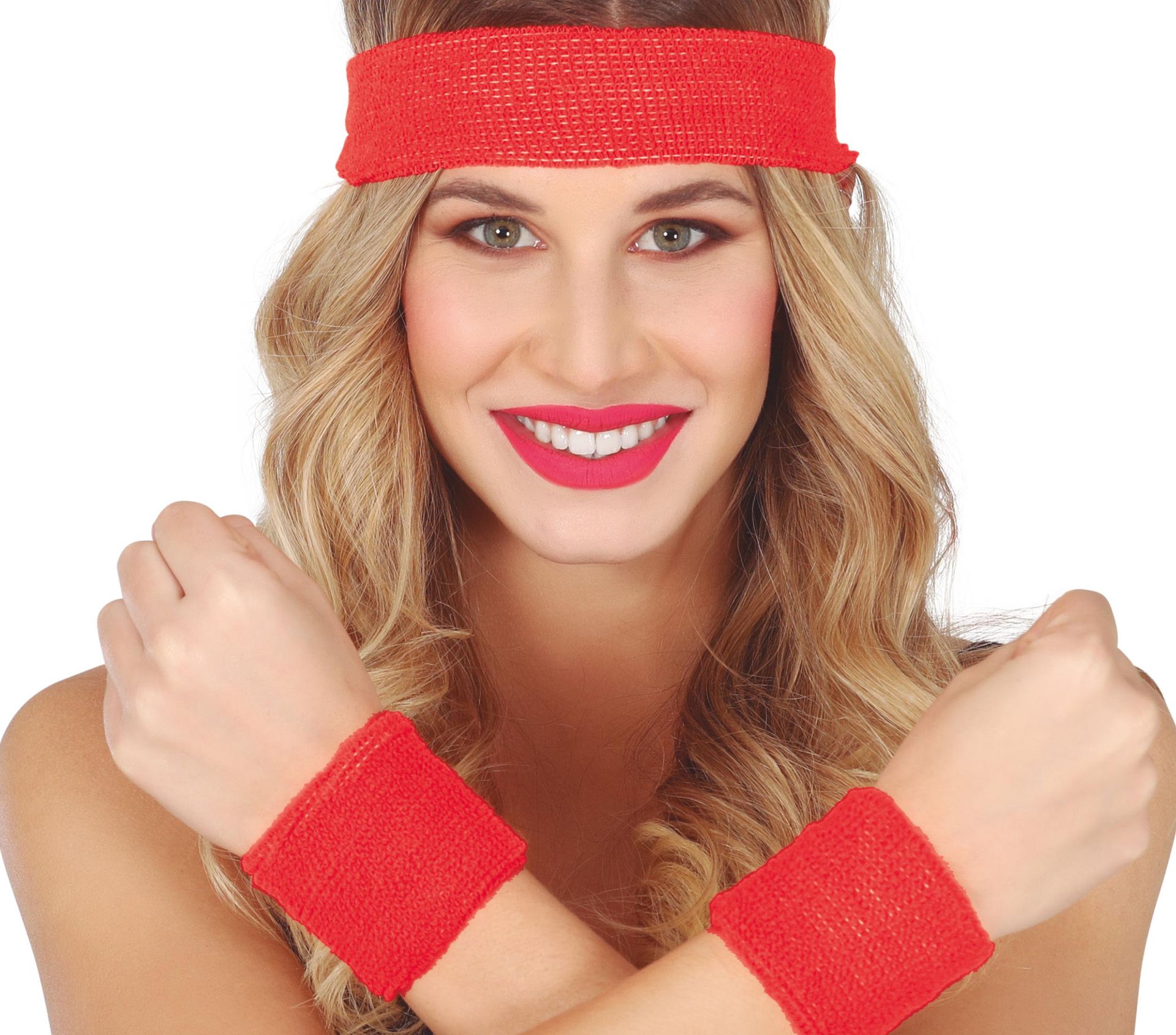Zweetbanden en Hoofdband Set Rood