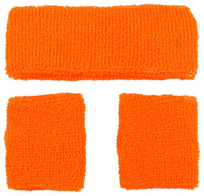 Zweetbanden set oranje