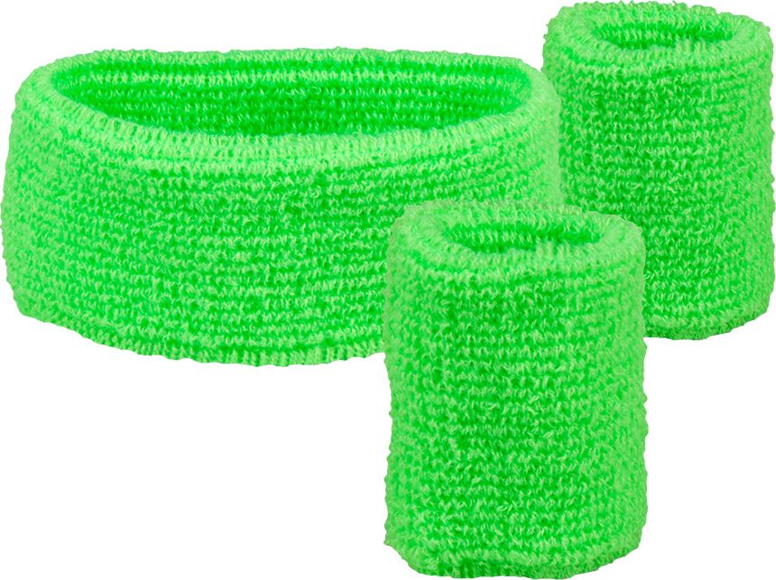 Zweetbandjes set neon groen